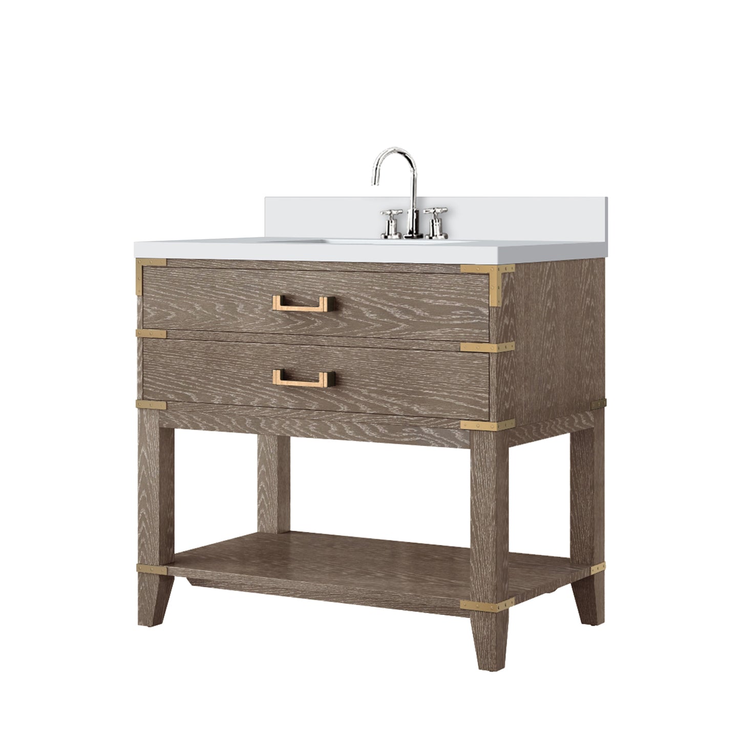 Norwalk 36 in W x 22 in D Grey Oak Single Bath Vanity