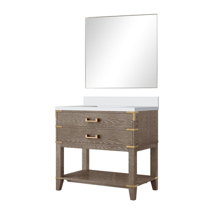 Norwalk 36 in W x 22 in D Grey Oak Single Bath Vanity
