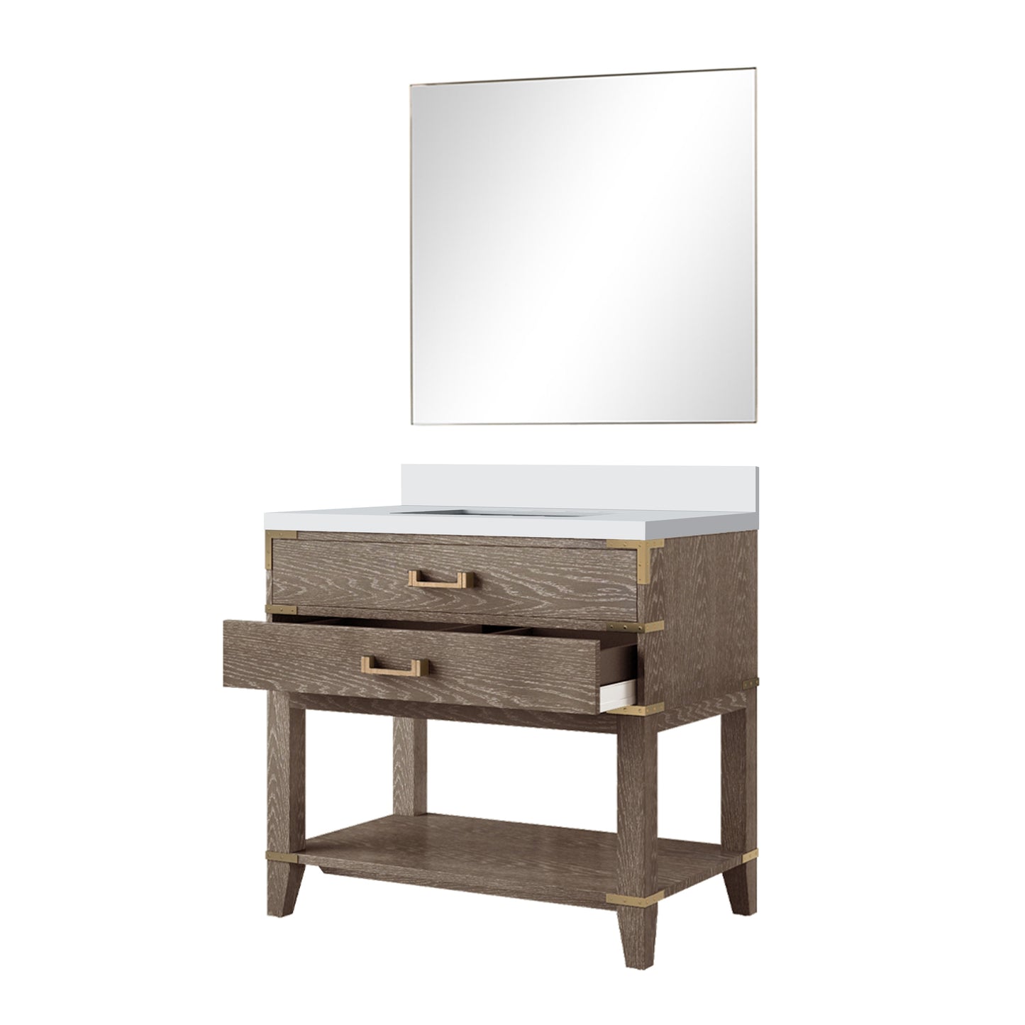 Norwalk 36 in W x 22 in D Grey Oak Single Bath Vanity