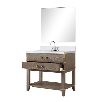 Norwalk 36 in W x 22 in D Grey Oak Single Bath Vanity