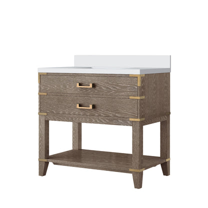 Norwalk 36 in W x 22 in D Grey Oak Single Bath Vanity