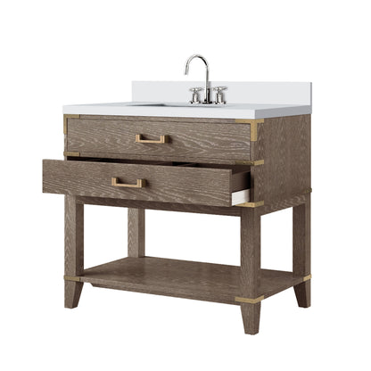Norwalk 36 in W x 22 in D Grey Oak Single Bath Vanity