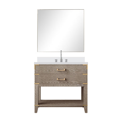 Norwalk 36 in W x 22 in D Grey Oak Single Bath Vanity