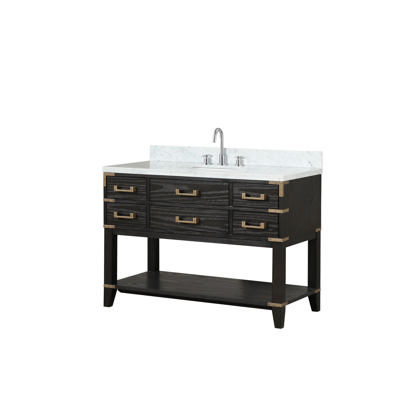 Norwalk 48 in W x 22 in D Black Oak Single Bath Vanity