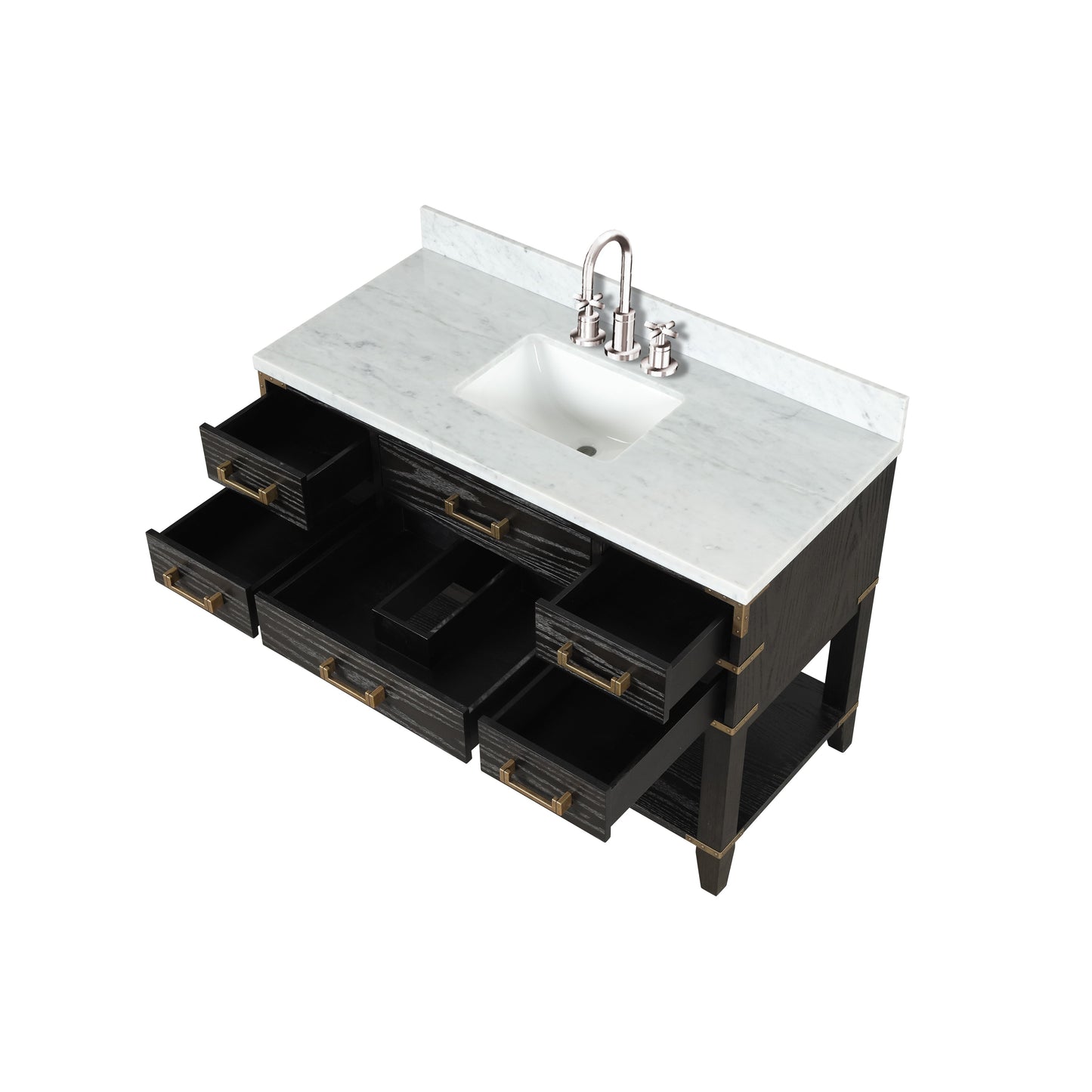Norwalk 48 in W x 22 in D Black Oak Single Bath Vanity