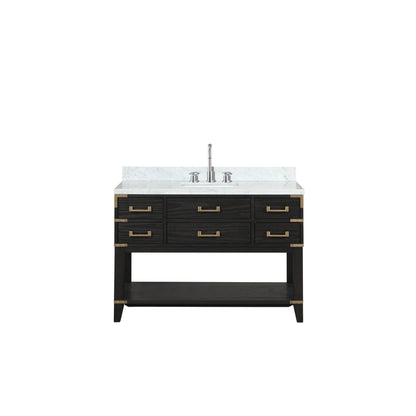Norwalk 48 in W x 22 in D Black Oak Single Bath Vanity