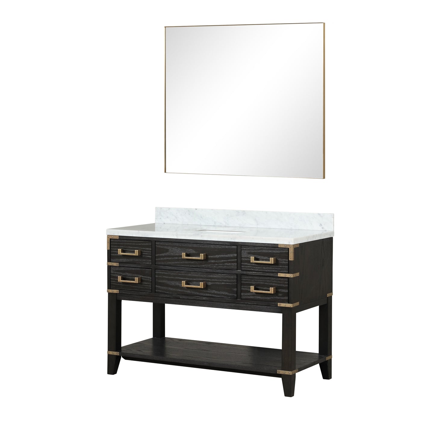 Norwalk 48 in W x 22 in D Black Oak Single Bath Vanity