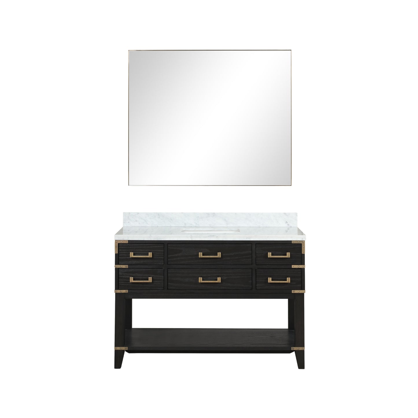 Norwalk 48 in W x 22 in D Black Oak Single Bath Vanity