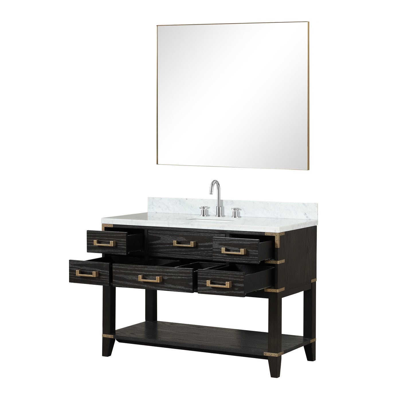 Norwalk 48 in W x 22 in D Black Oak Single Bath Vanity