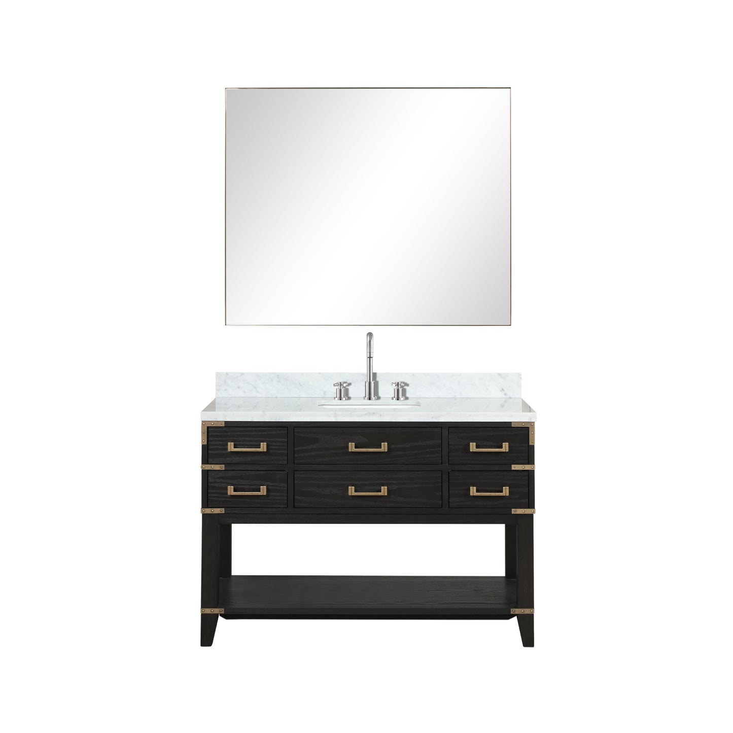 Norwalk 48 in W x 22 in D Black Oak Single Bath Vanity