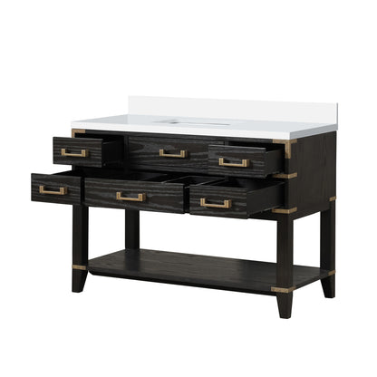Norwalk 48 in W x 22 in D Black Oak Single Bath Vanity