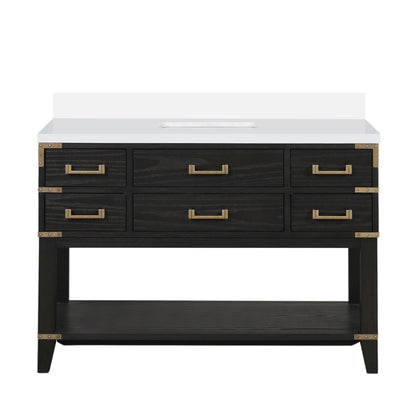 Norwalk 48 in W x 22 in D Black Oak Single Bath Vanity