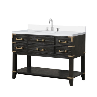 Norwalk 48 in W x 22 in D Black Oak Single Bath Vanity