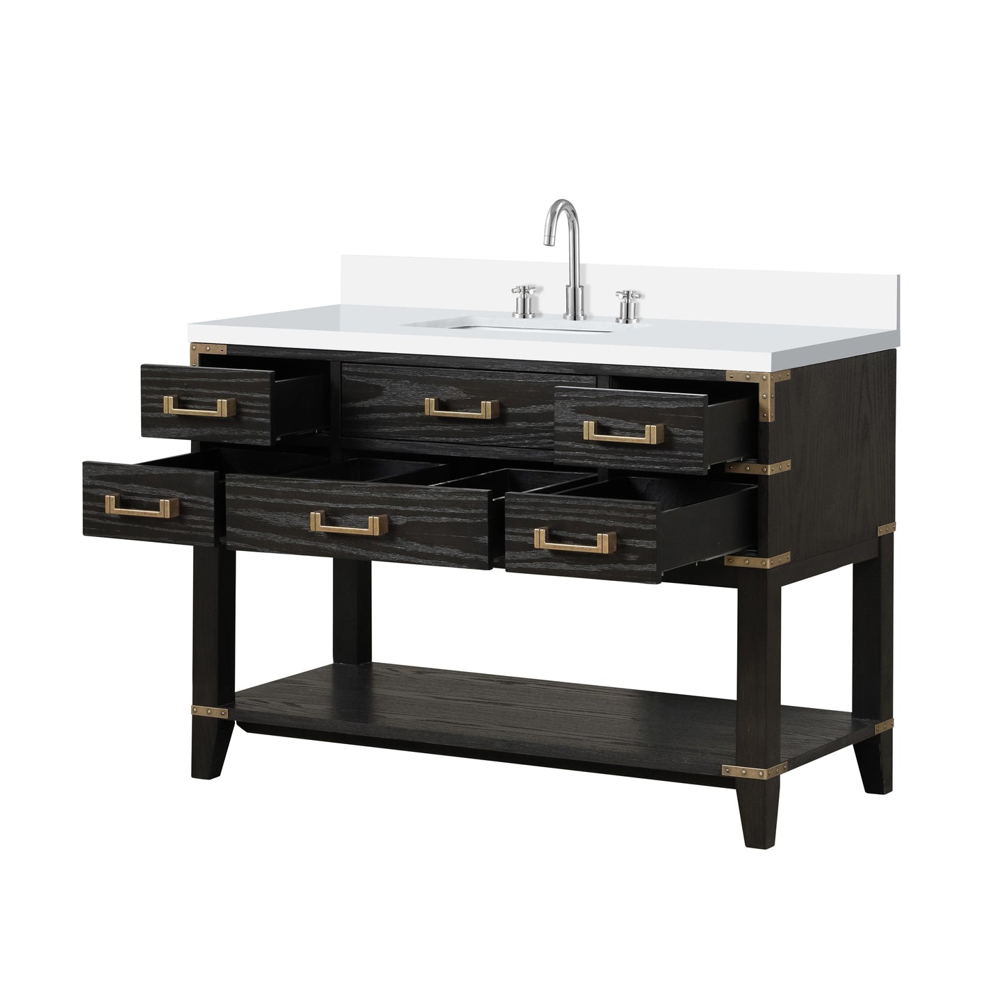 Norwalk 48 in W x 22 in D Black Oak Single Bath Vanity