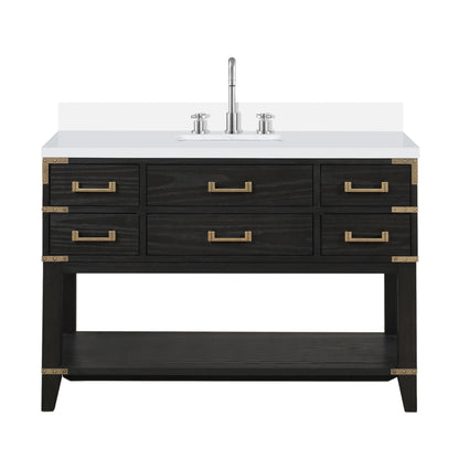 Norwalk 48 in W x 22 in D Black Oak Single Bath Vanity