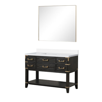 Norwalk 48 in W x 22 in D Black Oak Single Bath Vanity