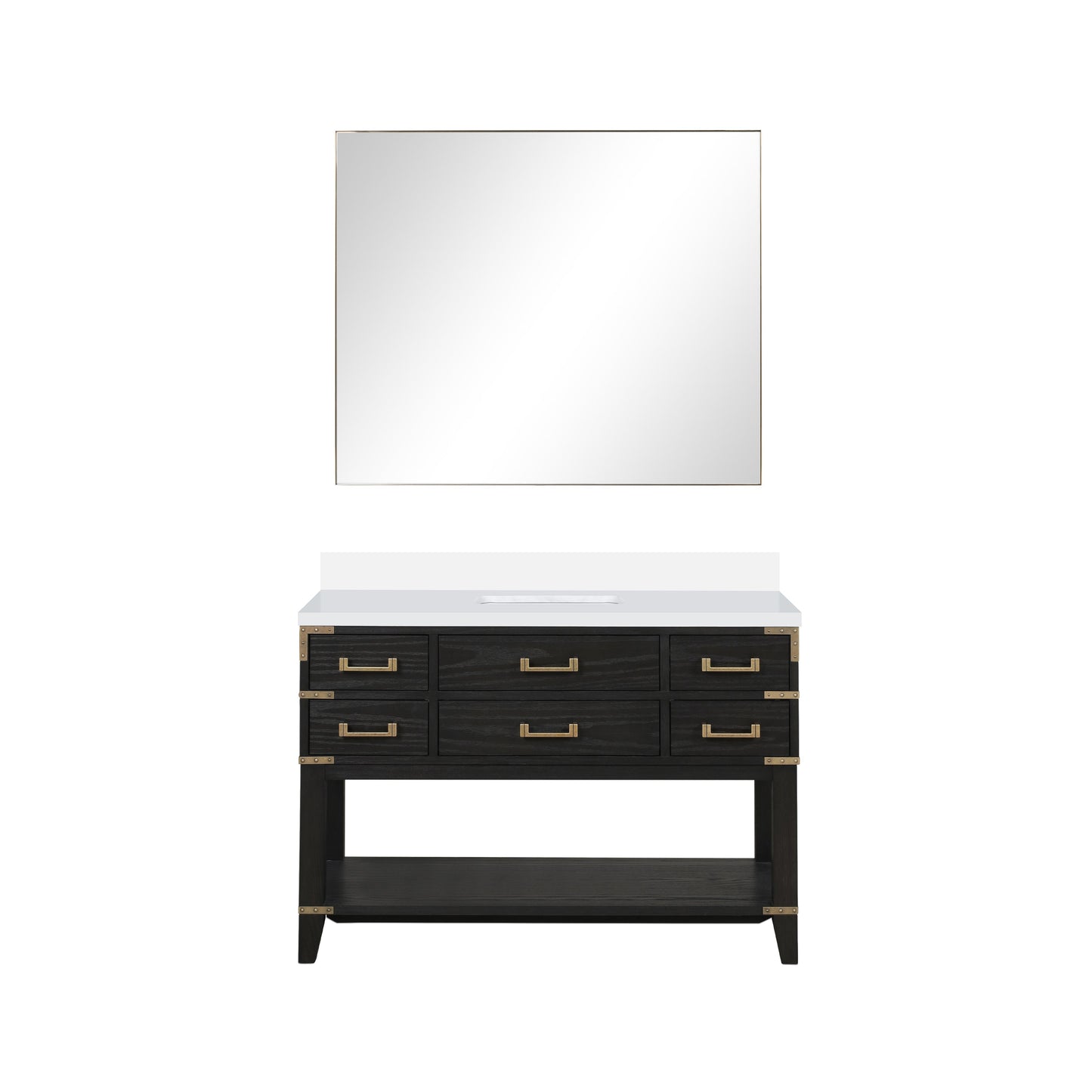 Norwalk 48 in W x 22 in D Black Oak Single Bath Vanity