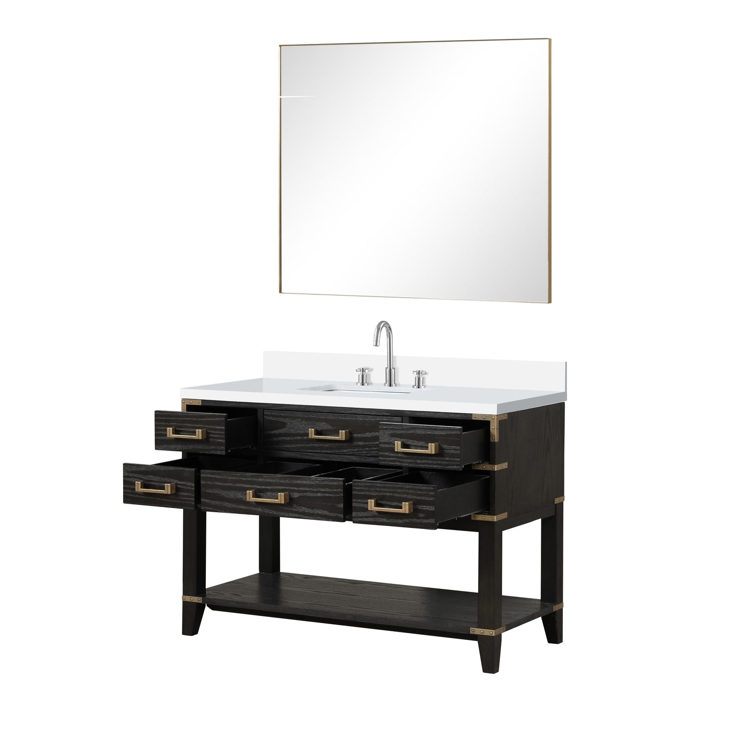 Norwalk 48 in W x 22 in D Black Oak Single Bath Vanity