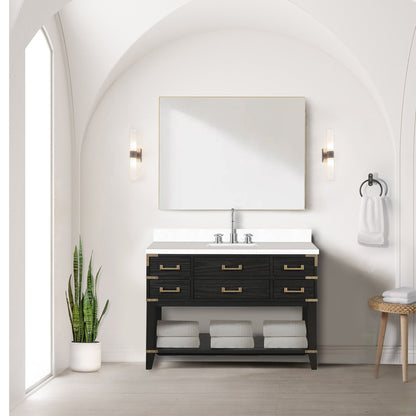 Norwalk 48 in W x 22 in D Black Oak Single Bath Vanity