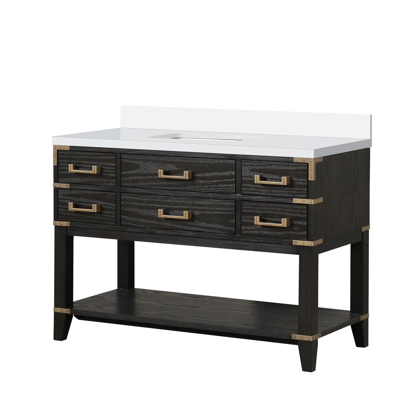 Norwalk 48 in W x 22 in D Black Oak Single Bath Vanity