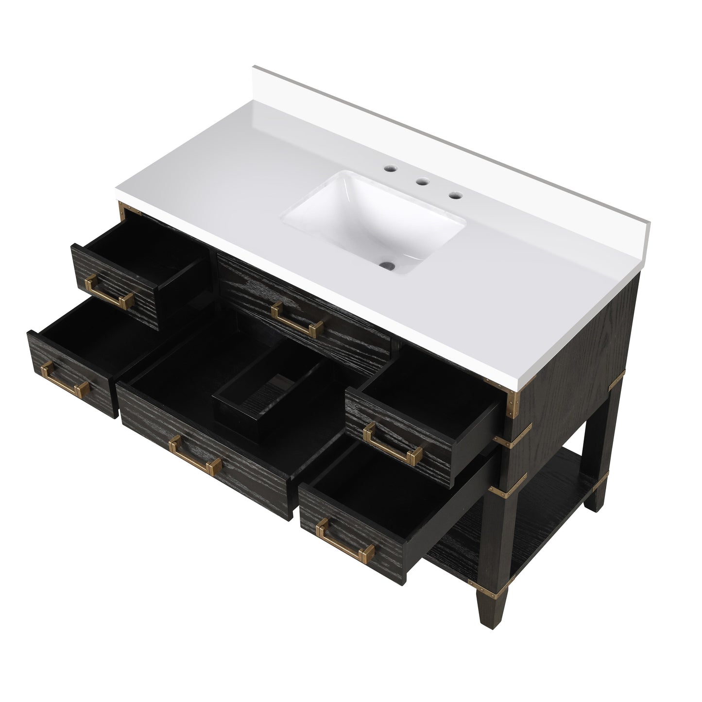 Norwalk 48 in W x 22 in D Black Oak Single Bath Vanity