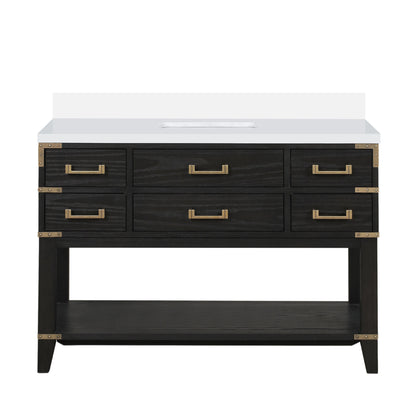 Norwalk 48 in W x 22 in D Black Oak Single Bath Vanity