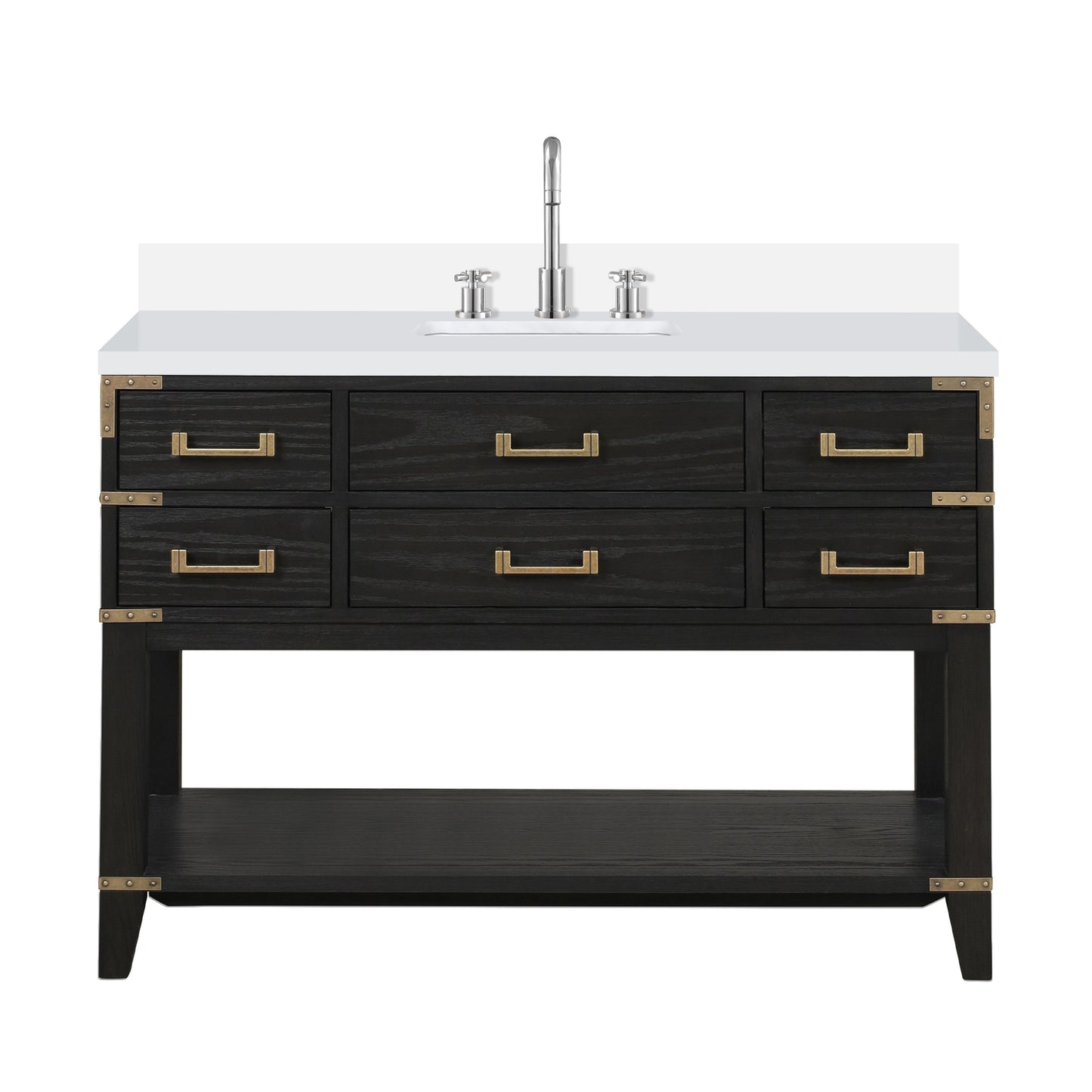 Norwalk 48 in W x 22 in D Black Oak Single Bath Vanity