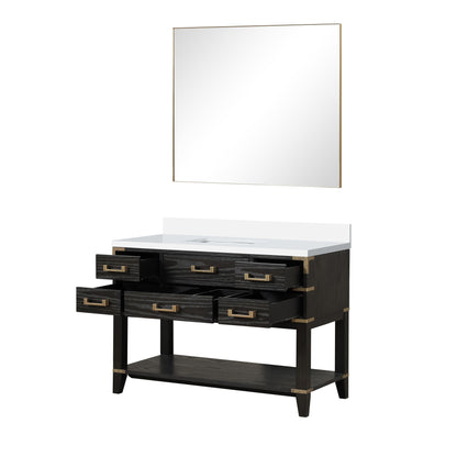 Norwalk 48 in W x 22 in D Black Oak Single Bath Vanity