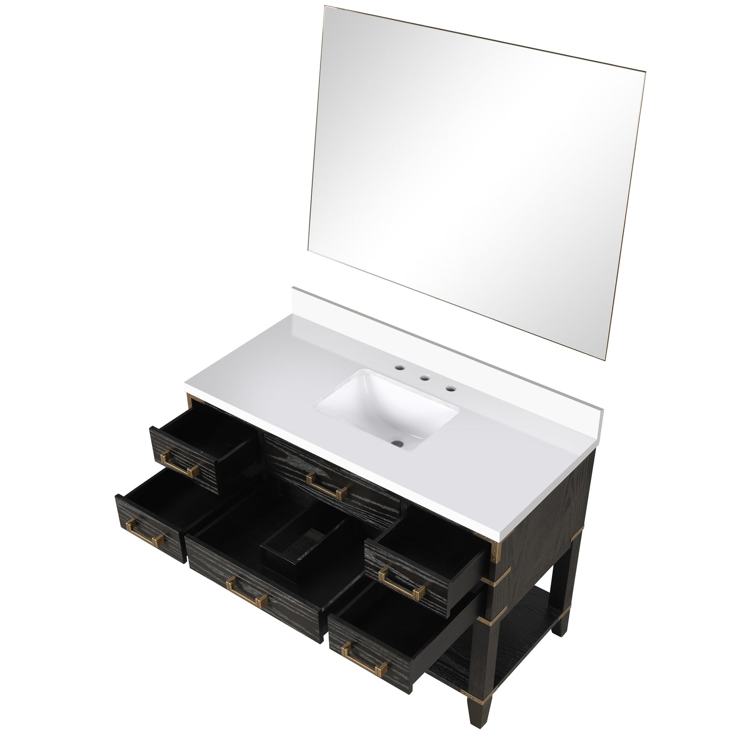 Norwalk 48 in W x 22 in D Black Oak Single Bath Vanity