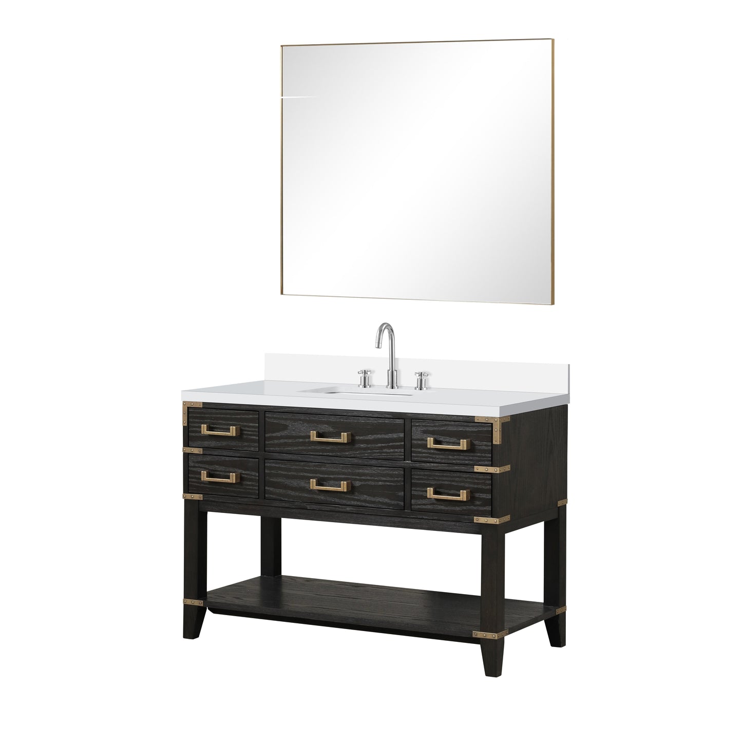 Norwalk 48 in W x 22 in D Black Oak Single Bath Vanity