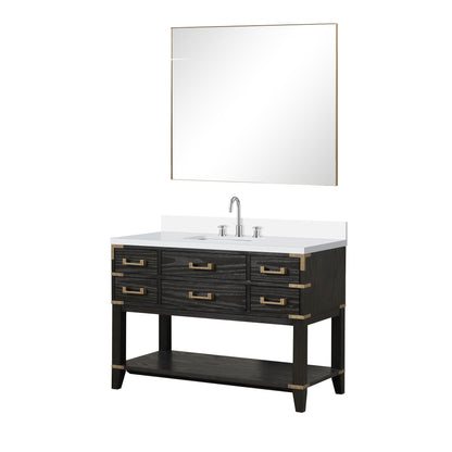 Norwalk 48 in W x 22 in D Black Oak Single Bath Vanity