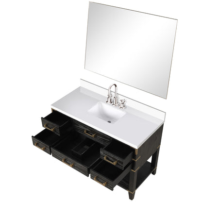 Norwalk 48 in W x 22 in D Black Oak Single Bath Vanity