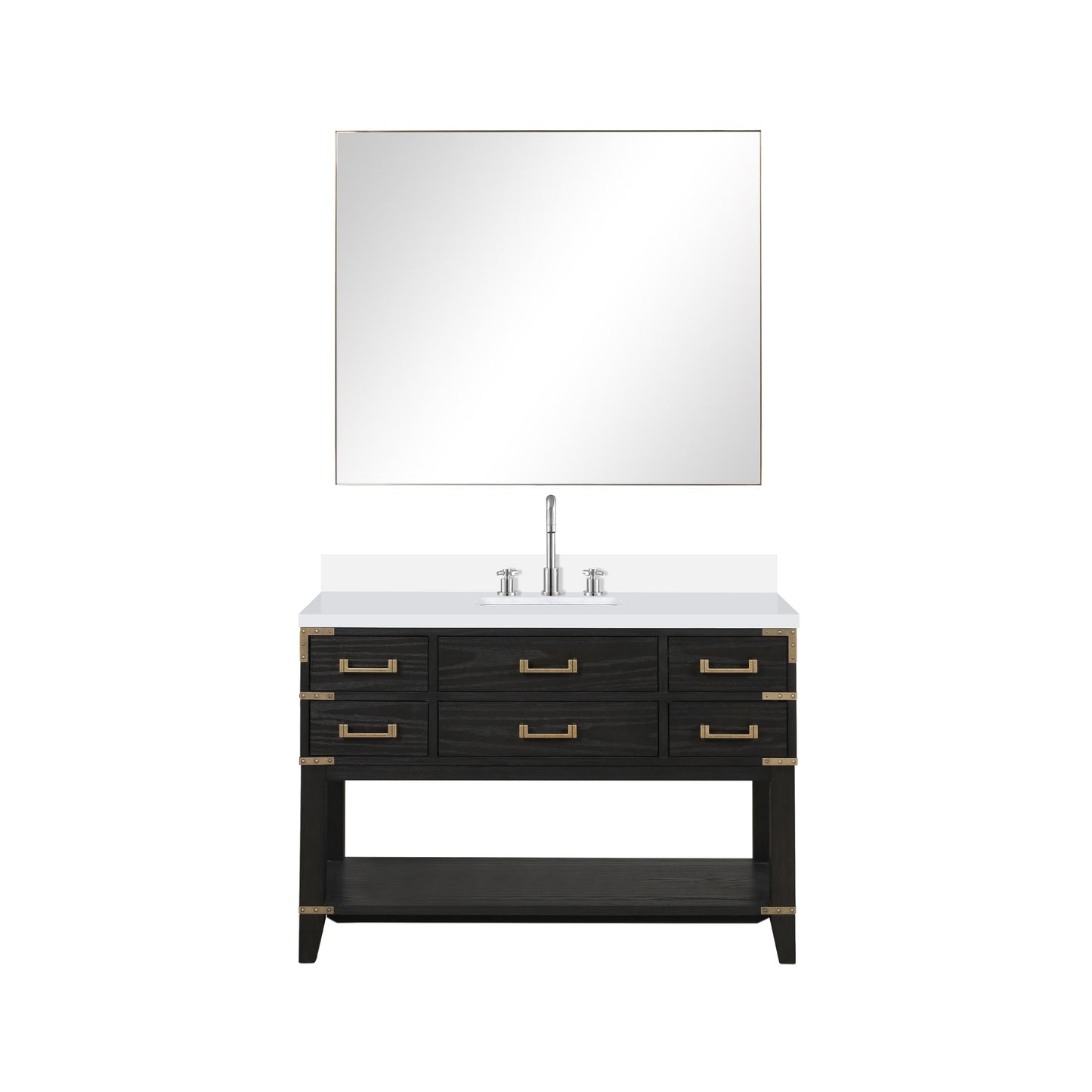 Norwalk 48 in W x 22 in D Black Oak Single Bath Vanity