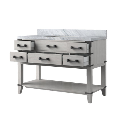 Norwalk 48 in W x 22 in D White Oak Single Bath Vanity