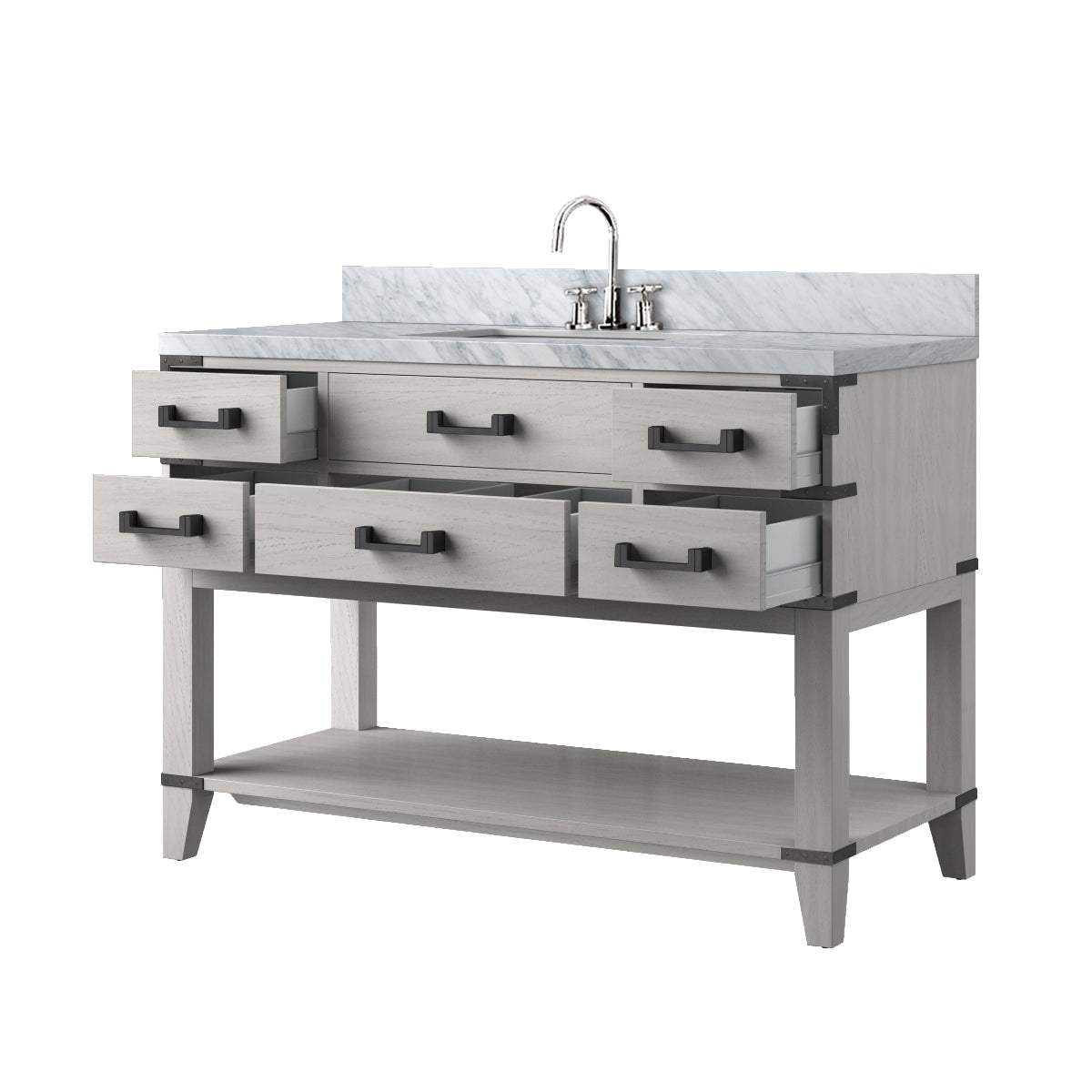 Norwalk 48 in W x 22 in D White Oak Single Bath Vanity