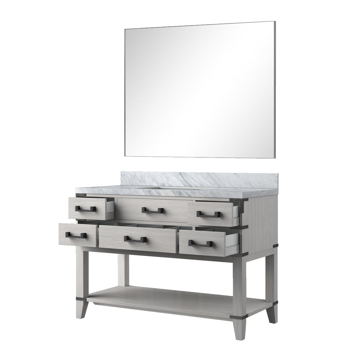 Norwalk 48 in W x 22 in D White Oak Single Bath Vanity