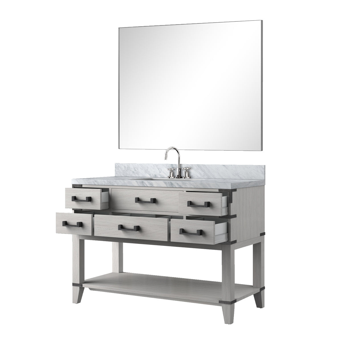 Norwalk 48 in W x 22 in D White Oak Single Bath Vanity