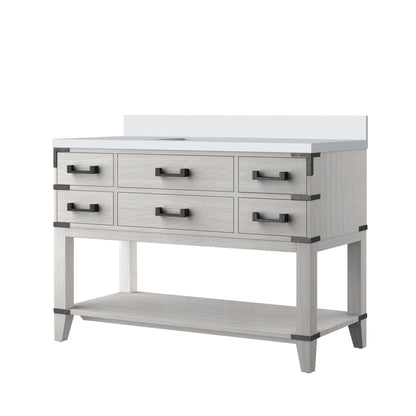 Norwalk 48 in W x 22 in D White Oak Single Bath Vanity