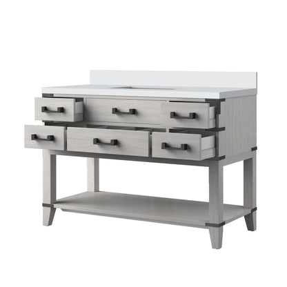 Norwalk 48 in W x 22 in D White Oak Single Bath Vanity