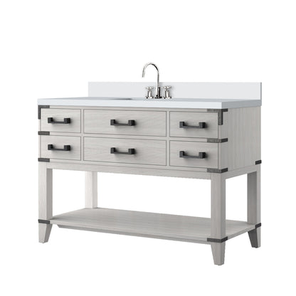 Norwalk 48 in W x 22 in D White Oak Single Bath Vanity