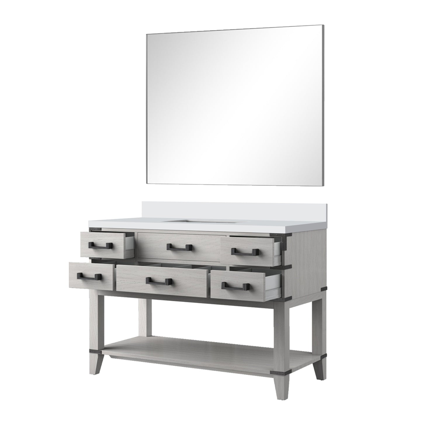 Norwalk 48 in W x 22 in D White Oak Single Bath Vanity