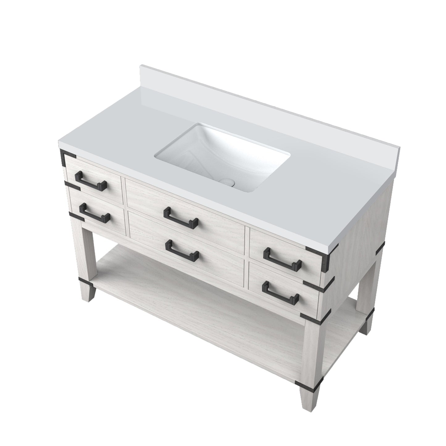 Norwalk 48 in W x 22 in D White Oak Single Bath Vanity