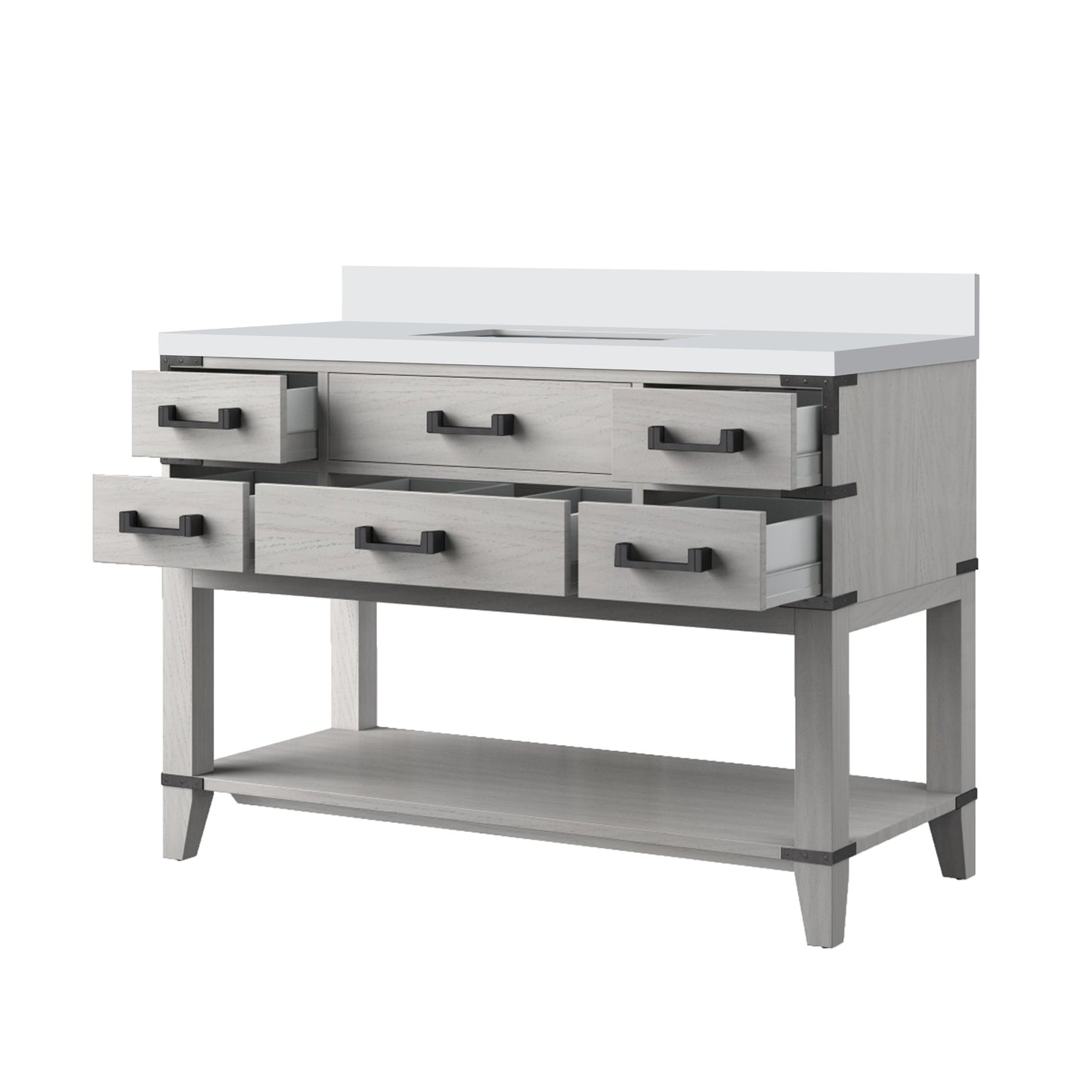 Norwalk 48 in W x 22 in D White Oak Single Bath Vanity