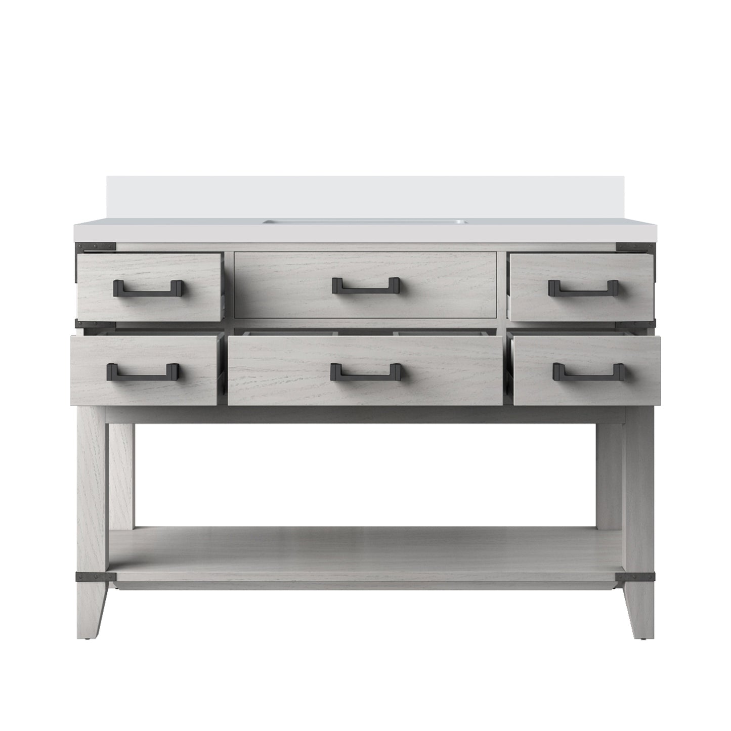 Norwalk 48 in W x 22 in D White Oak Single Bath Vanity
