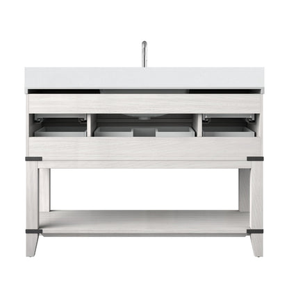 Norwalk 48 in W x 22 in D White Oak Single Bath Vanity
