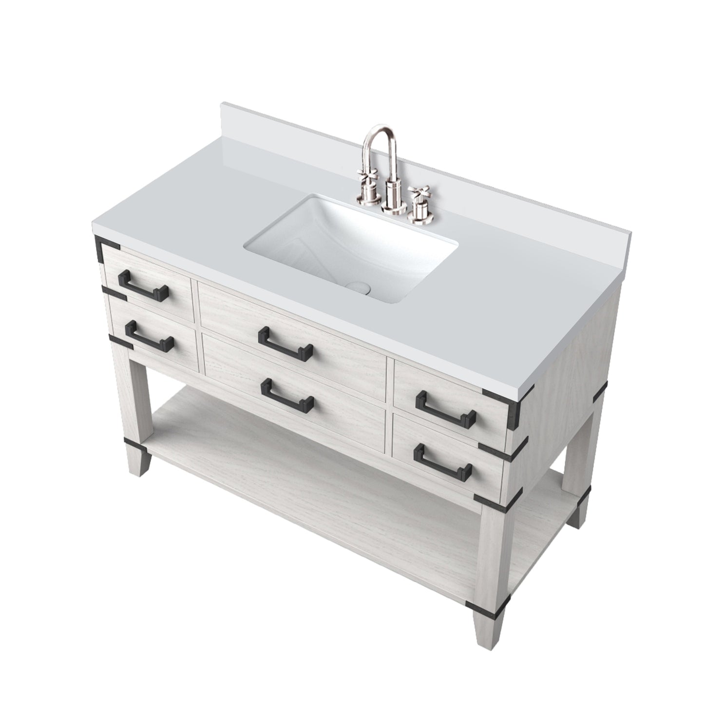 Norwalk 48 in W x 22 in D White Oak Single Bath Vanity