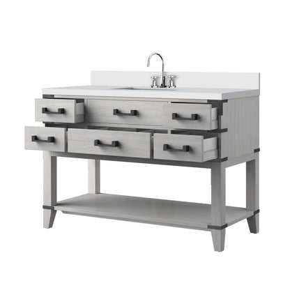 Norwalk 48 in W x 22 in D White Oak Single Bath Vanity