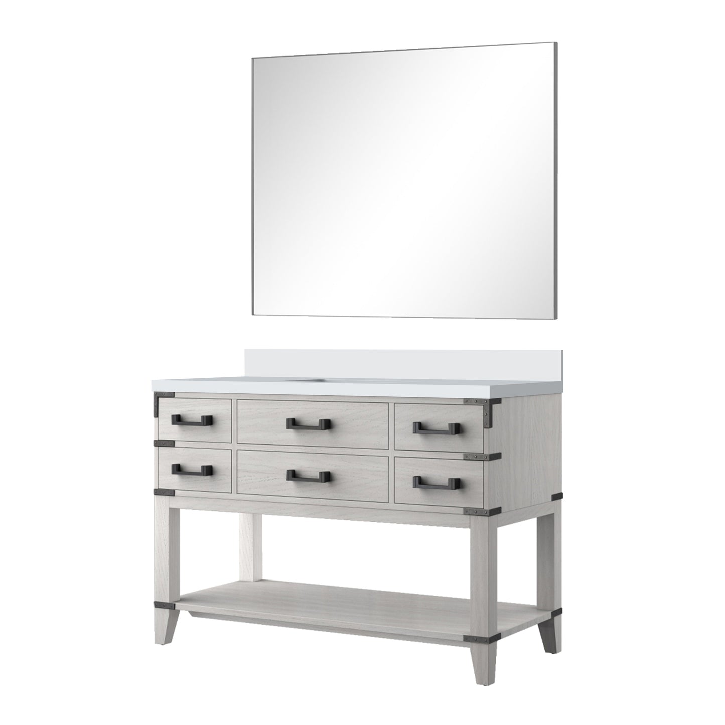 Norwalk 48 in W x 22 in D White Oak Single Bath Vanity