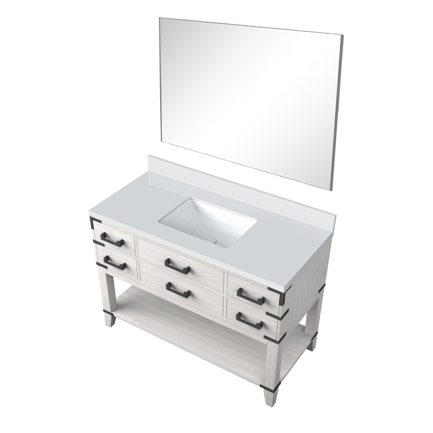 Norwalk 48 in W x 22 in D White Oak Single Bath Vanity