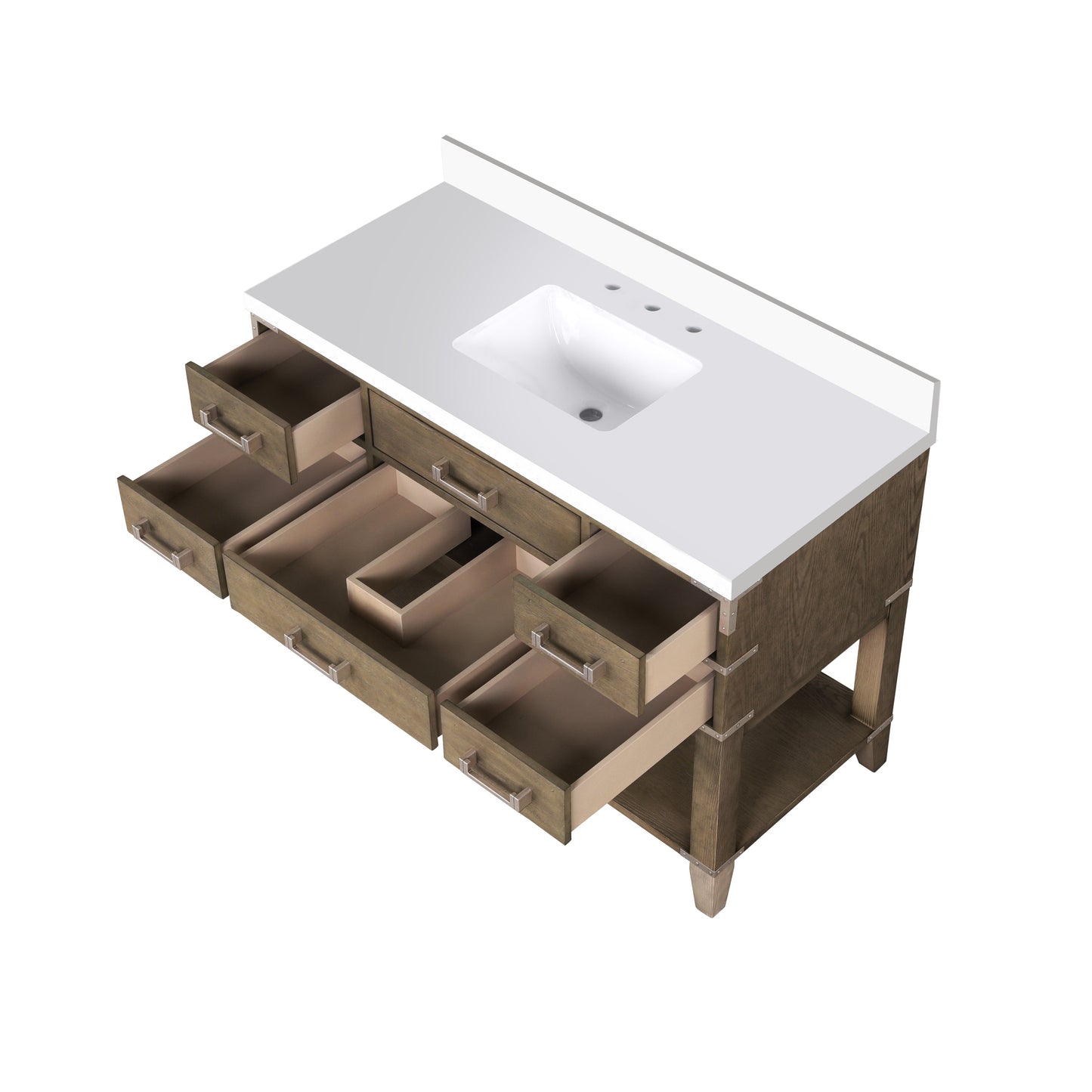 Norwalk 48 in W x 22 in D Grey Oak Single Bath Vanity
